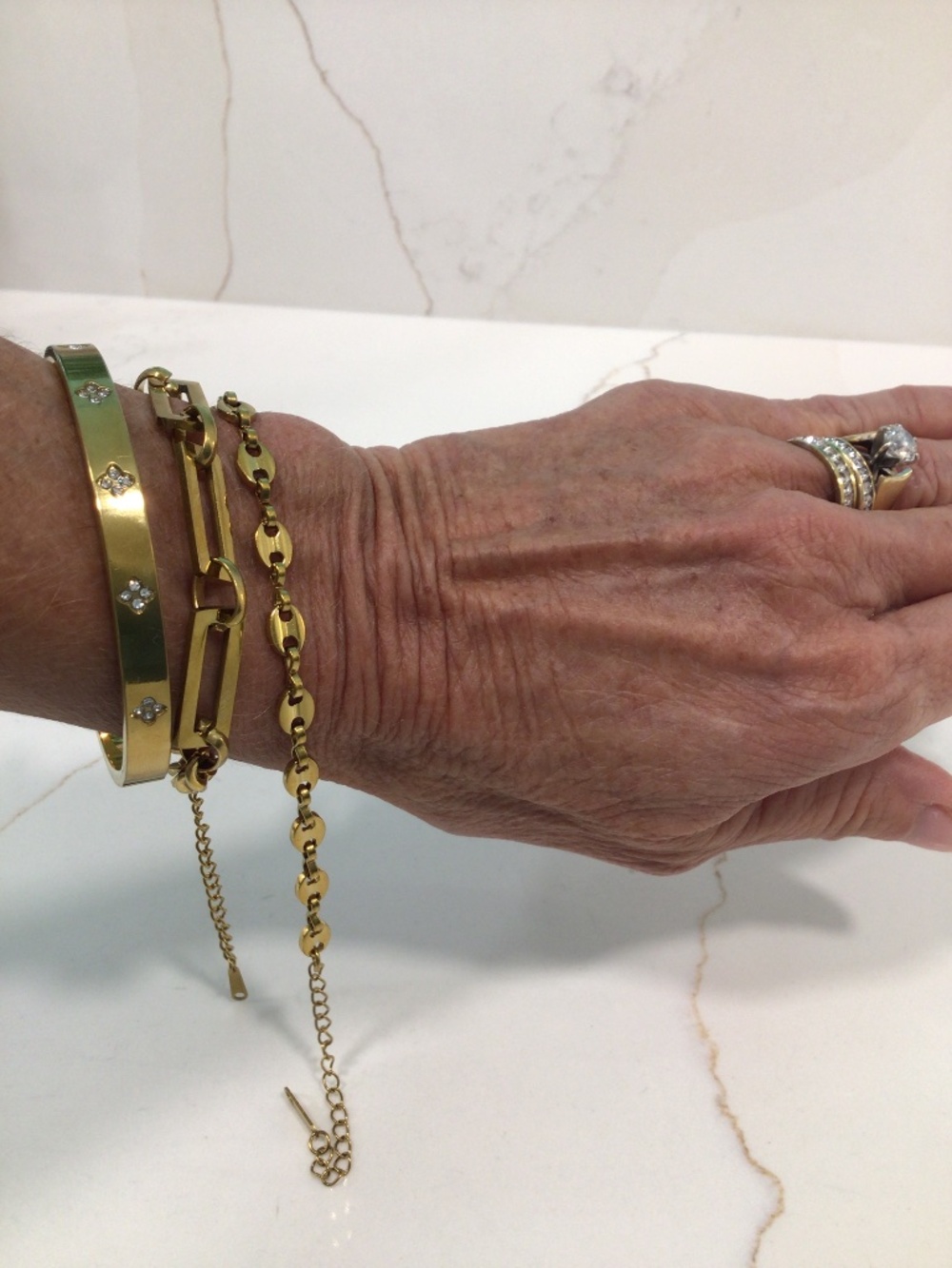 Set of 3 all stainless steel bracelets